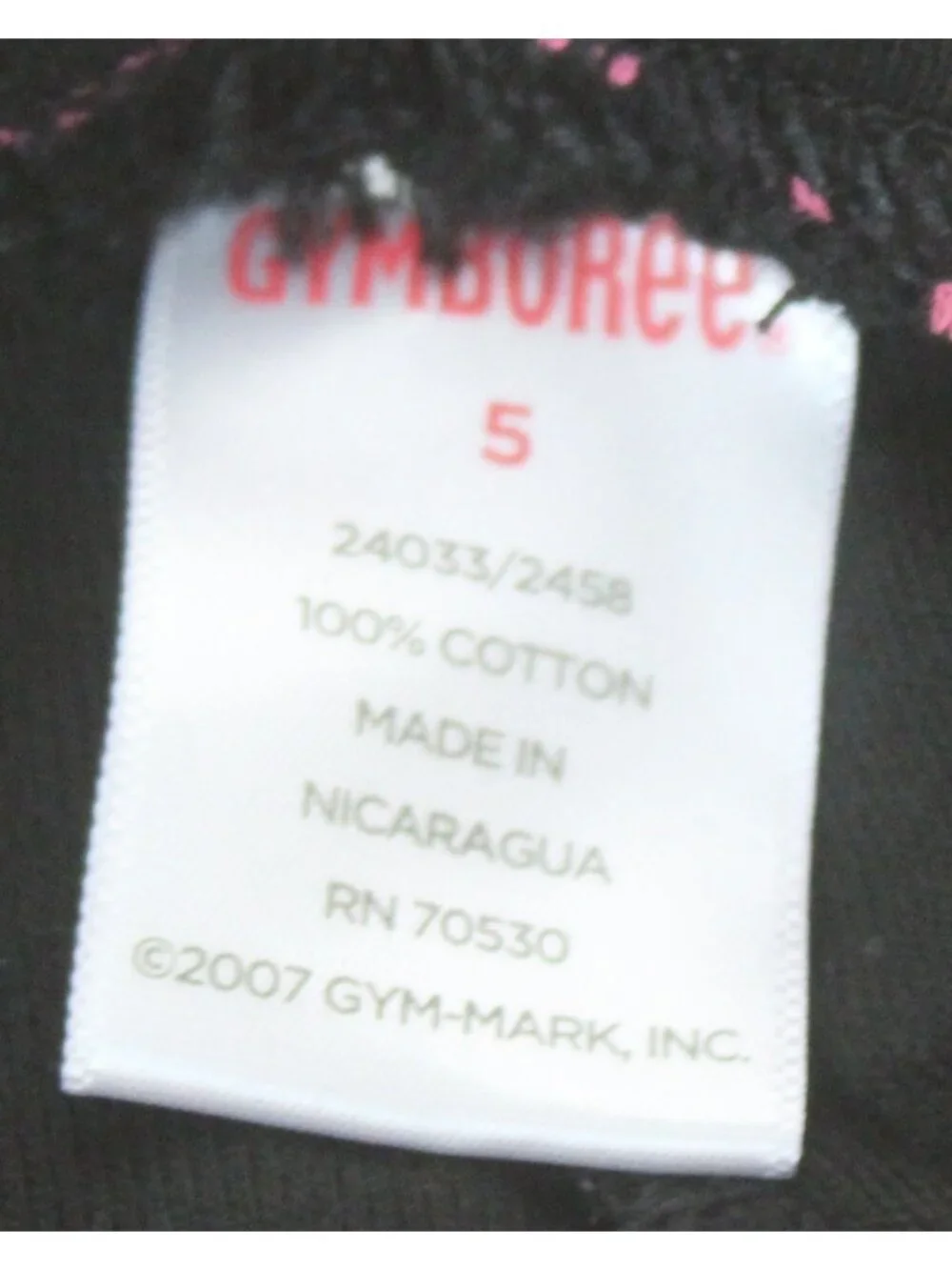 2007 Gymboree Tres Chic Black Heart Print Leggings sz 5 Cotton Stretch Pants